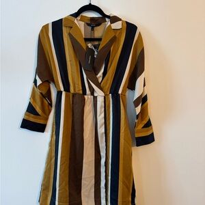 Vero Moda Multicolor Striped V-Neck dress xs